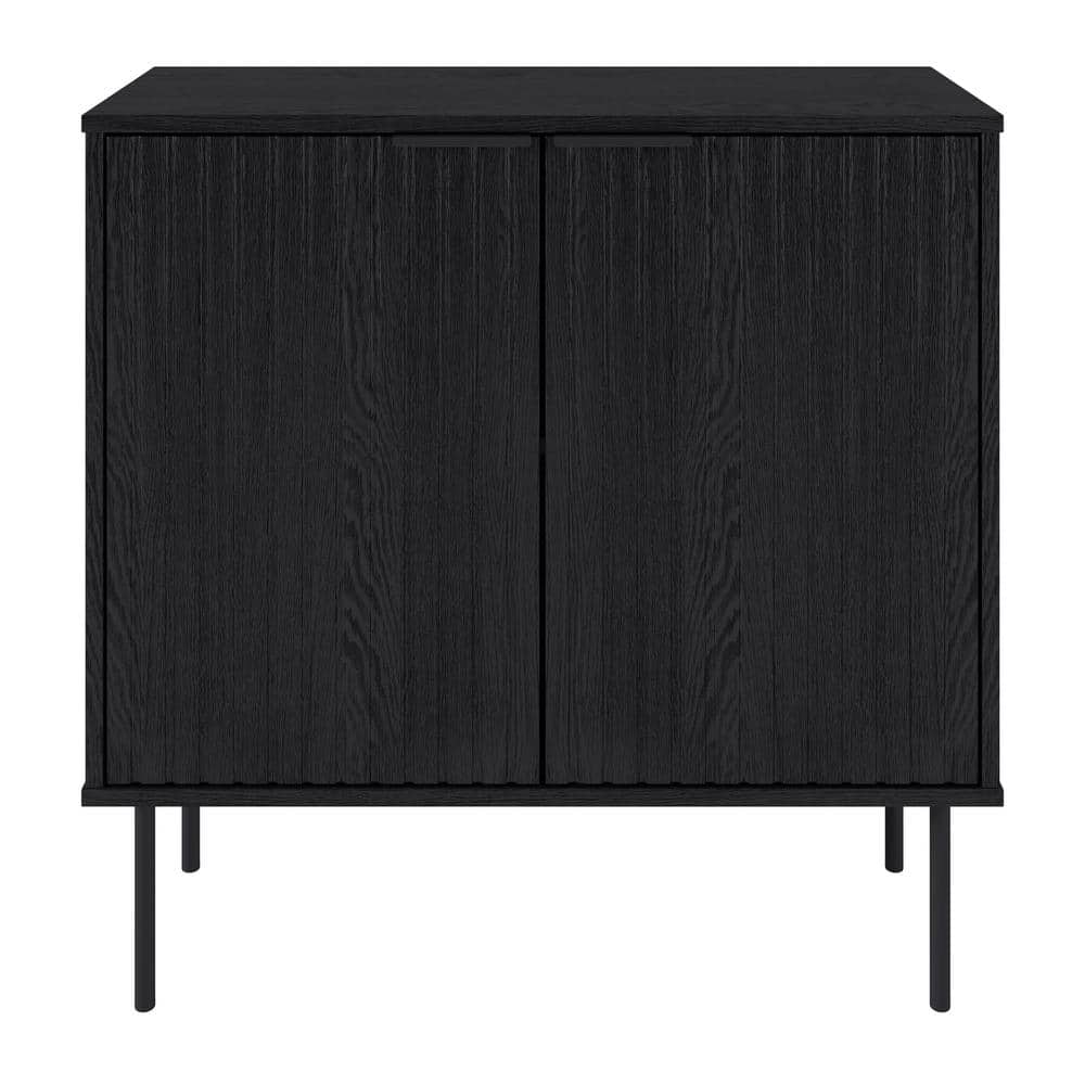 Lysander Black MDF Fluted Door Storage Bar Cabinet