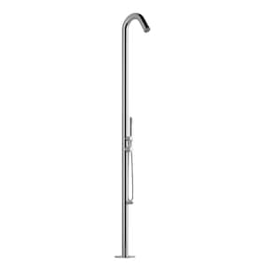 Wave Single-Spray Outdoor Shower System in Brushed Stainless Steel