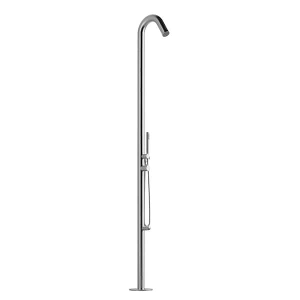 PULSE Showerspas Wave Single-Spray Outdoor Shower System in Brushed Stainless Steel