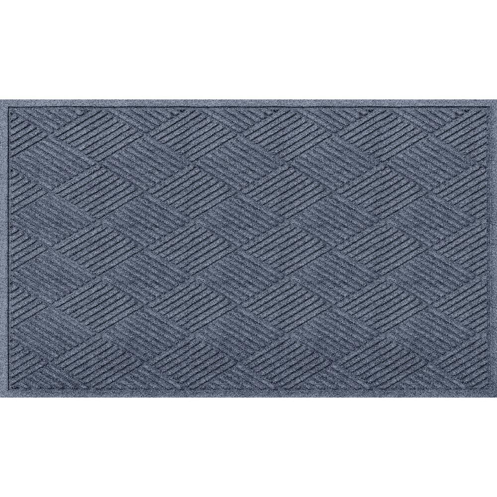 Waterhog Diamonds Bluestone 35 in. x 59 in. PET Polyester Indoor Outdoor Do