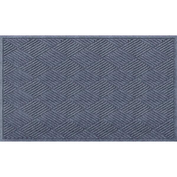 Bungalow Flooring Waterhog Diamonds Bluestone 35 in. x 59 in. PET Polyester Indoor Outdoor Doormat