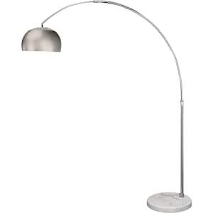 94 in. Silver 1 Light 1-Way (On/Off) Standard Floor Lamp for Liviing Room with Metal Lantern Shade