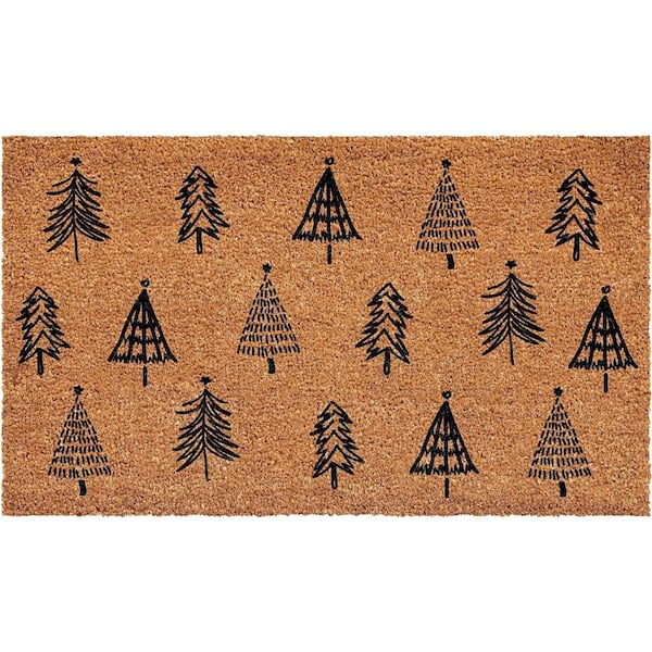 Multi-Colored 29 in. x 17 in. Coir Non-Slip Indoor / Outdoor Door Mat