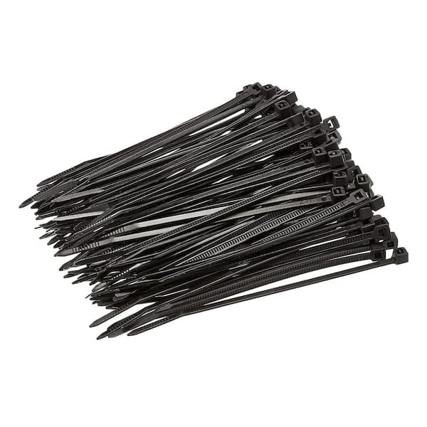 8 in. Cable Zip Tie 40 lbs. Multi-Purpose Self-Locking Black (500-Pack)