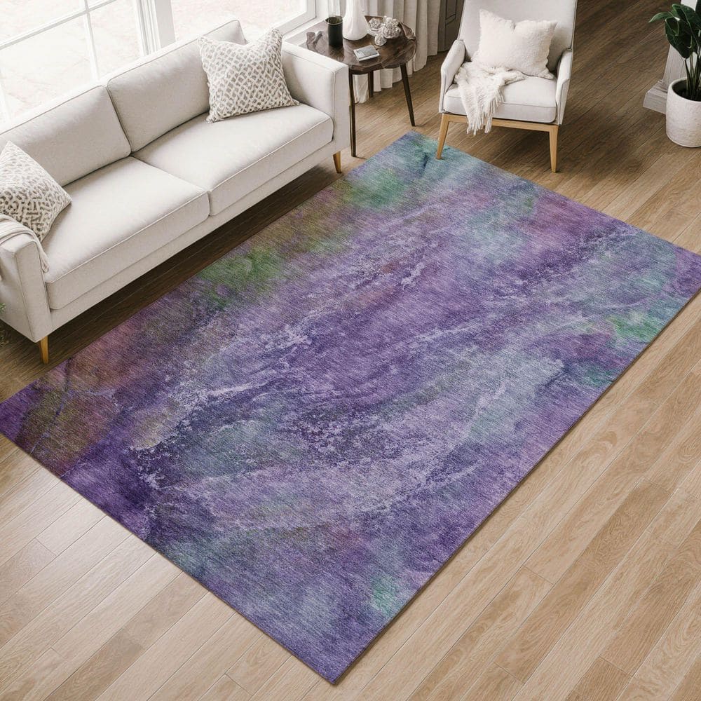 Chantille Machine Washable Indoor/Outdoor Abstract ACN2308 Purple 5 ft. x 7 ft. 6 in. Area Rug price history on PriceWatchPro