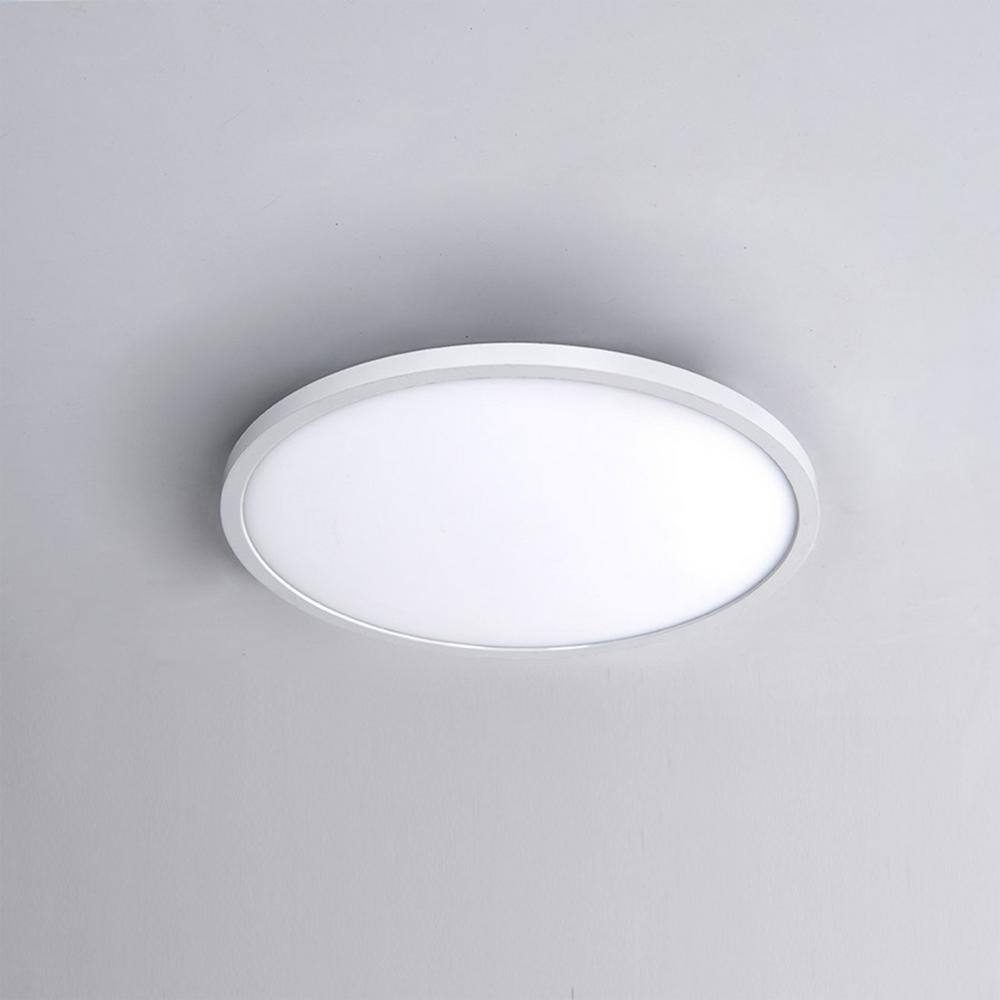 White Aluminum 15" Round LED Flush Mount Light