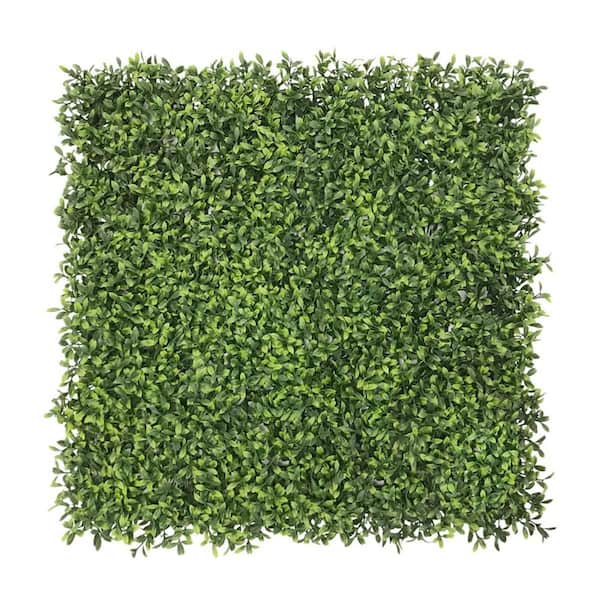 BANSA ROSE 20 in. H x 20 in. W Plastic Artificial Ivy Green Tea Hedge Privacy Garden Fence for Home Backyard Garden Indoor,1-Pieces