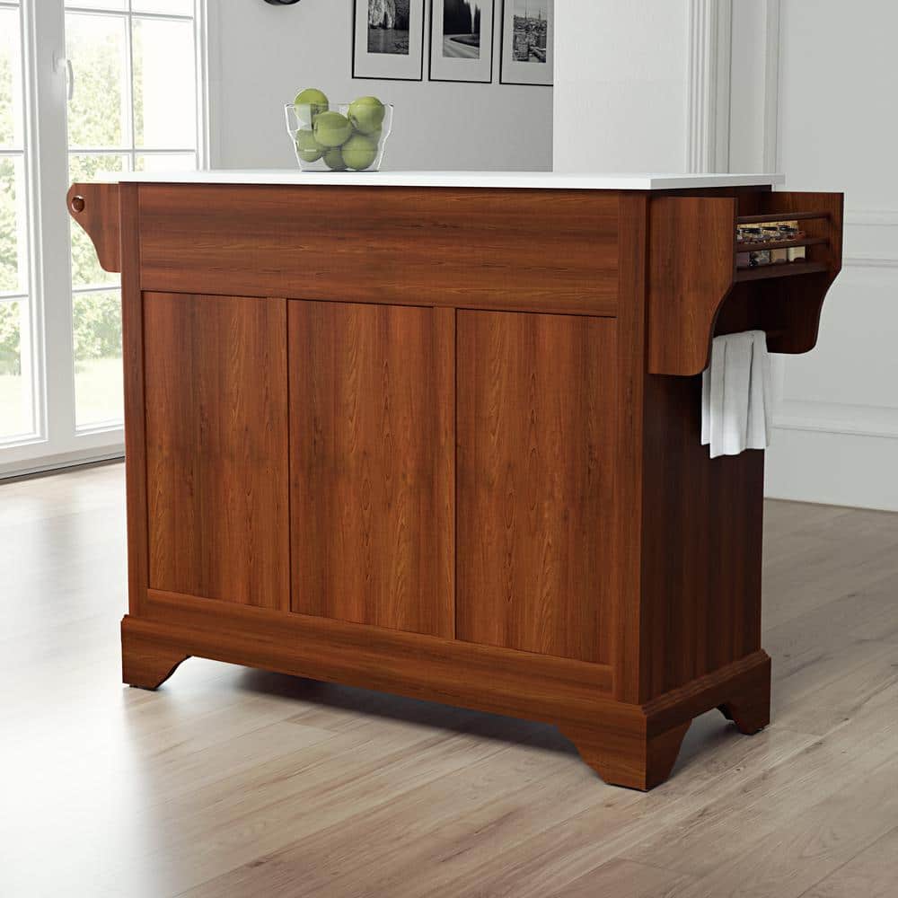 Lafayette Cherry Wood Granite Top Full-Size Kitchen Island