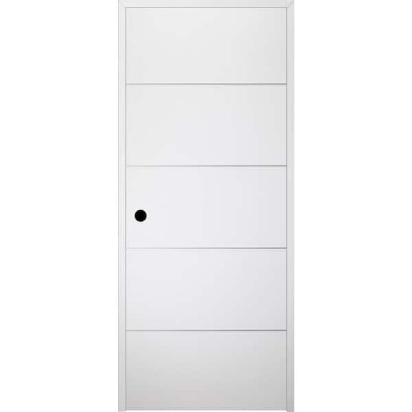 Belldinni 28 in. x 80 in. Smart Pro_4H Right-Hand Solid Composite Core Polar White Prefinished Wood Single Prehung Interior Door
