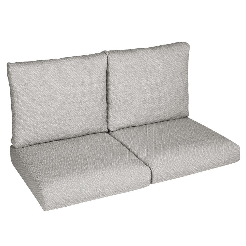 23 in. x 23.5 in. x 5 in., 4-Piece, Deep Seating Outdoor Loveseat Cushion in Sunbrella Retain Oyster price history on PriceWatchPro