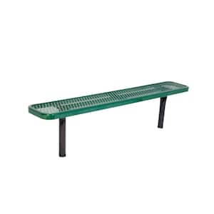 6 ft. Diamond Green In-Ground Commercial Park Bench without Back Surface Mount