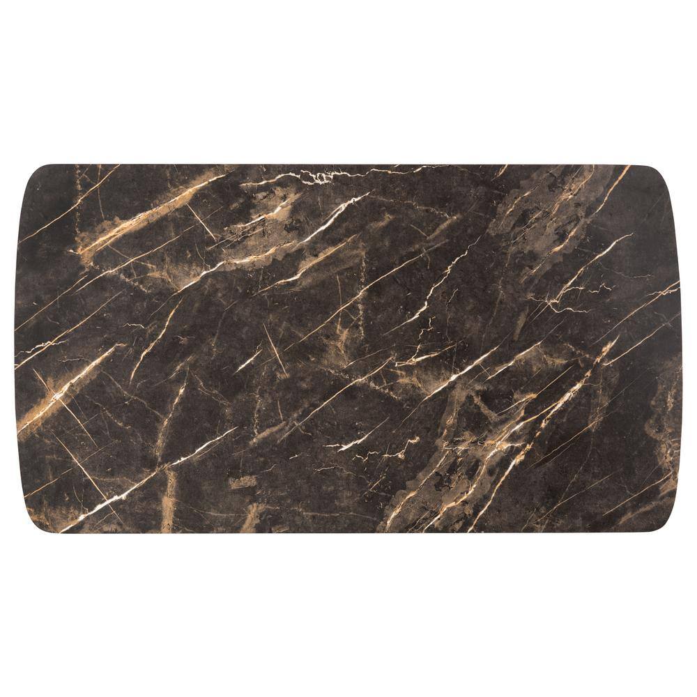 Transitional Black & Gray Rectangular Wood Coffee Table