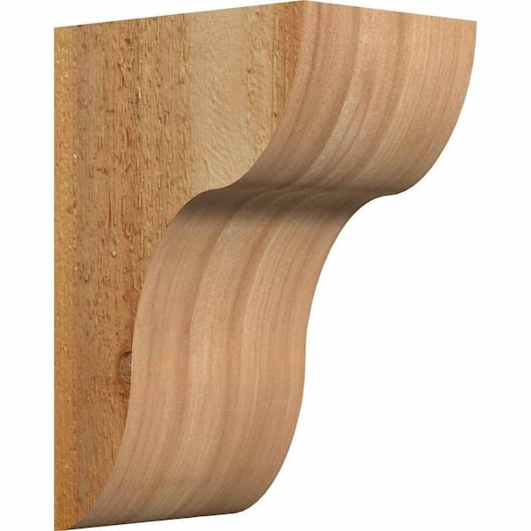 6 in. x 8 in. x 12 in. Western Red Cedar Carmel Rough Sawn Corbel