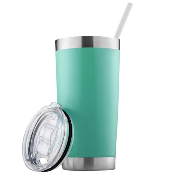 Zulay Kitchen 20 oz. Stainless Steel Insulated Tumbler with Lid and Straw - Mint