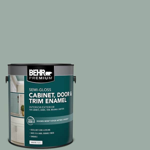 BEHR PREMIUM 1 gal. #MQ6-11 Mossy Bench Satin Enamel Interior