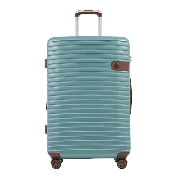 4 Piece Blue ABS Hard Shell Lightweight Expandable Travel Luggage Set with 4 Packing Cubes, TSA Lock, Spinner Wheels