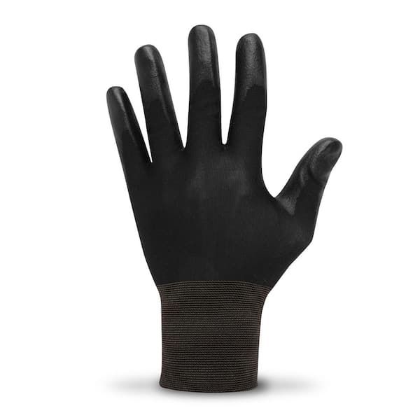 Ironton Nitrile-Coated Work Gloves, 12 Pairs, Black, Large, Model