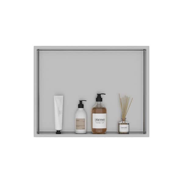 18 in. W x 3.94 in. H x 14 in. D Stainless Steel Shower Niche Set of 1 Piece in Brushed