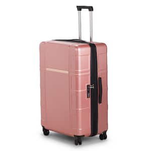 1-Piece Pink Expandable Silent Wheel ABS and PC 28 in. Trolley Case, Luggage Set