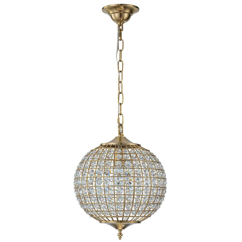 Allenglade 12.6 in. 1-Light Gold Globe Pendant Retro Chandelier with Crystal Accents price history on PriceWatchPro