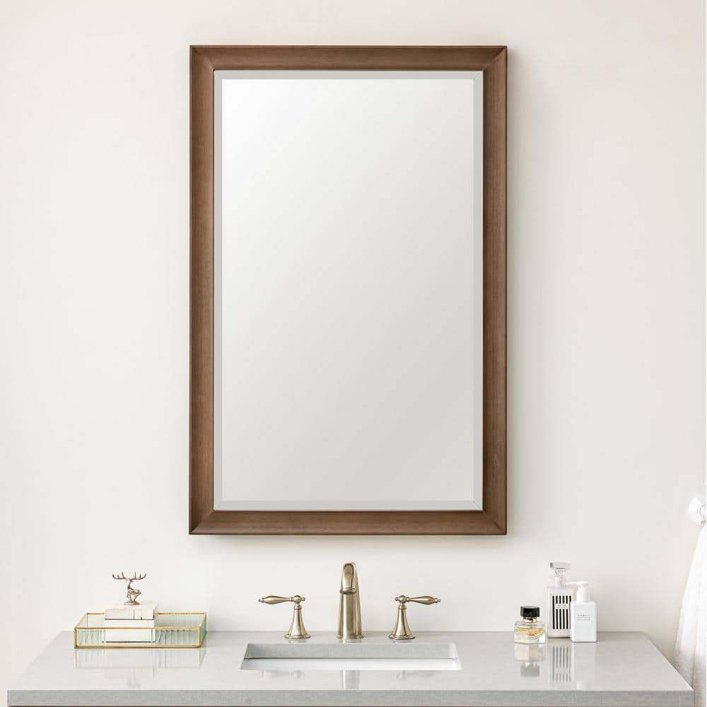 Natural Walnut Rectangular Wood Framed Mirror