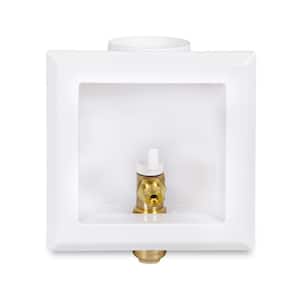 1/2 in. Push-Fit Icemaker Outlet Box with Valve, White ABS Brass (Single)