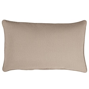 Sorra Home Sunbrella Revive Sand Rectangle Outdoor Lumbar Pillow