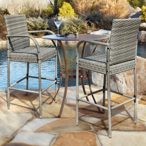 Chillrest Rattan Wicker Outdoor Bar Stool 2 Pack