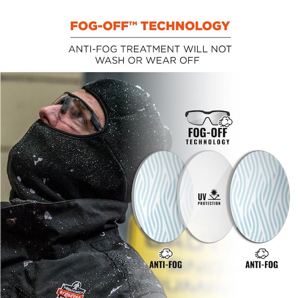 Ergodyne Skullerz Skoll Safety Glasses Anti-Fog In/Outdoor Lens Matte Black