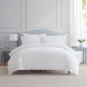 MARTHA STEWART Garden Path Embroidery 3-Piece White/Winter Blue