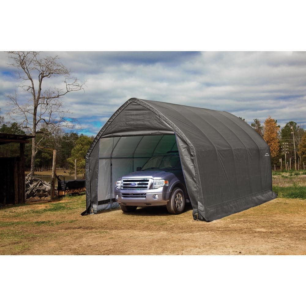 Gray Steel 13' x 20' x 12' Garage-in-a-Box