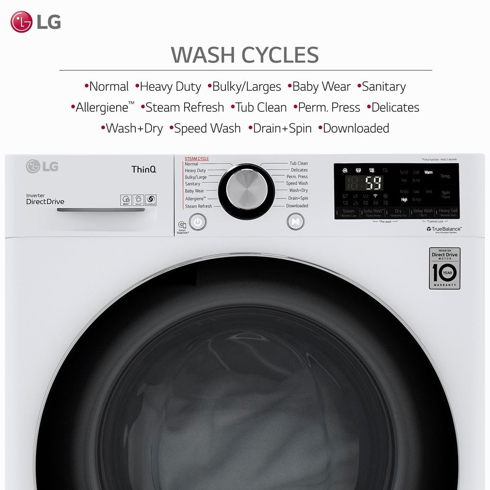 LG 24 Inch White Smart All-In-One Washer Dryer Combo
