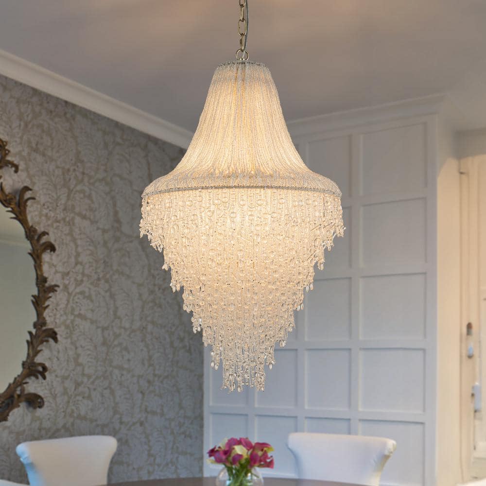 20in 5-Light Vintage Modern Luxury Handcrafted Elegance Chandelier with Cle