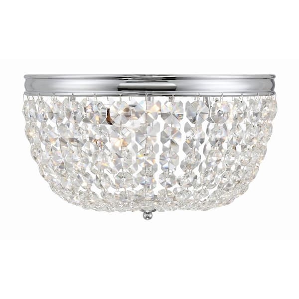 Crystorama Nola 14.25 in. 3-Light Polished Chrome Flush Mount