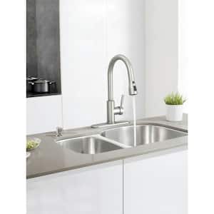 Garrick Single-Handle Pull-Down Sprayer Kitchen Faucet in Brushed Nickel