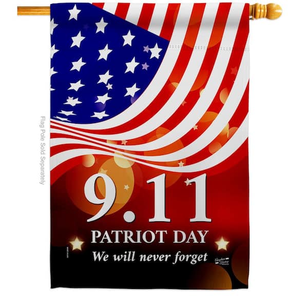28 in. x 40 in. Remember 9/11 House Flag Double-Sided Readable Both Sides Patriotic Patriot Day Decorative