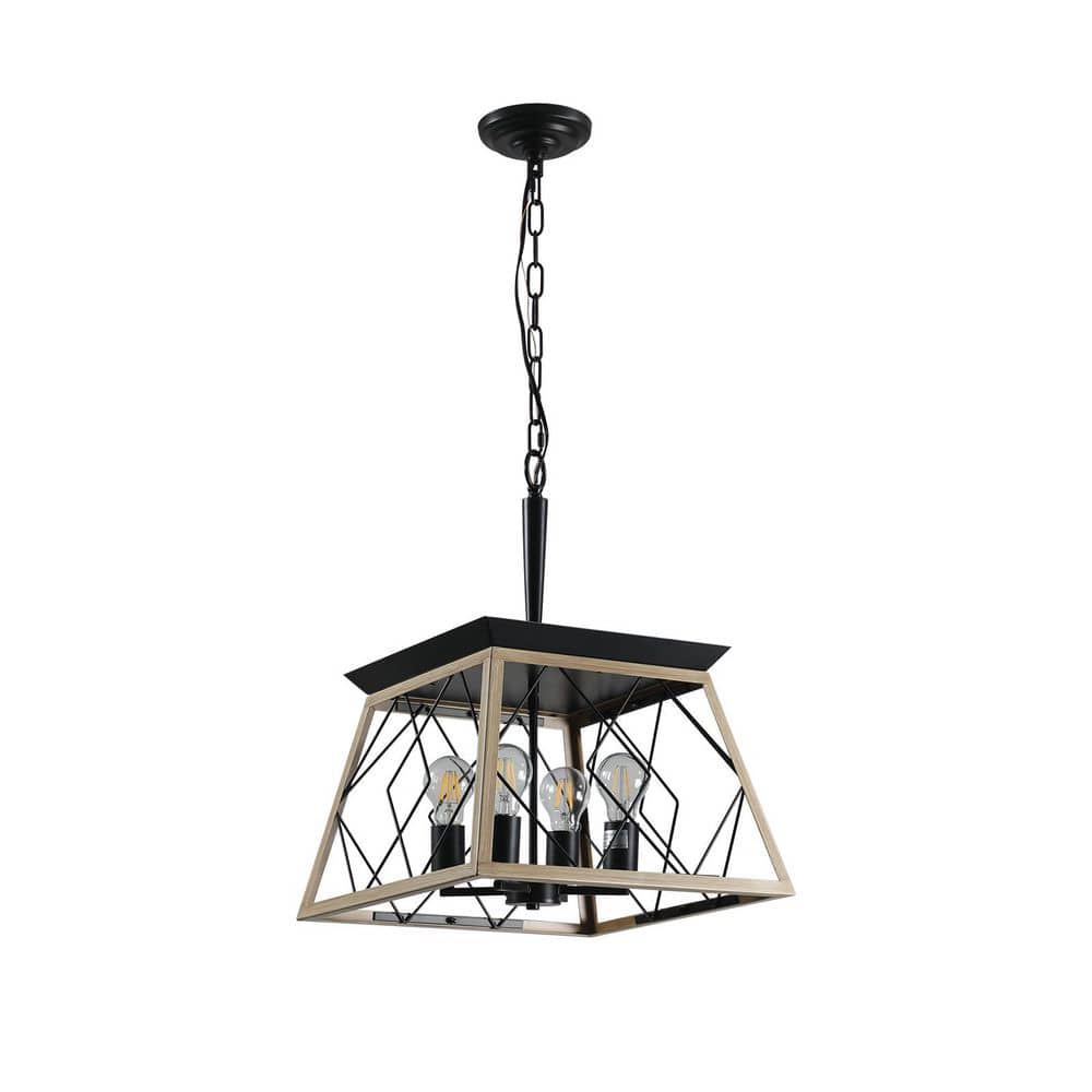 4-Light Oak Pendant-Adjustable Height, Metal Lighting Fixture with E26 Bulb Compatibility (No Bulbs Included) price history on PriceWatchPro