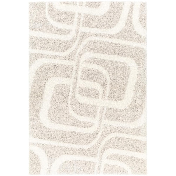 Livabliss Cloudy Shag Light Gray/White 8 ft. x 10 ft. Indoor Area Rug