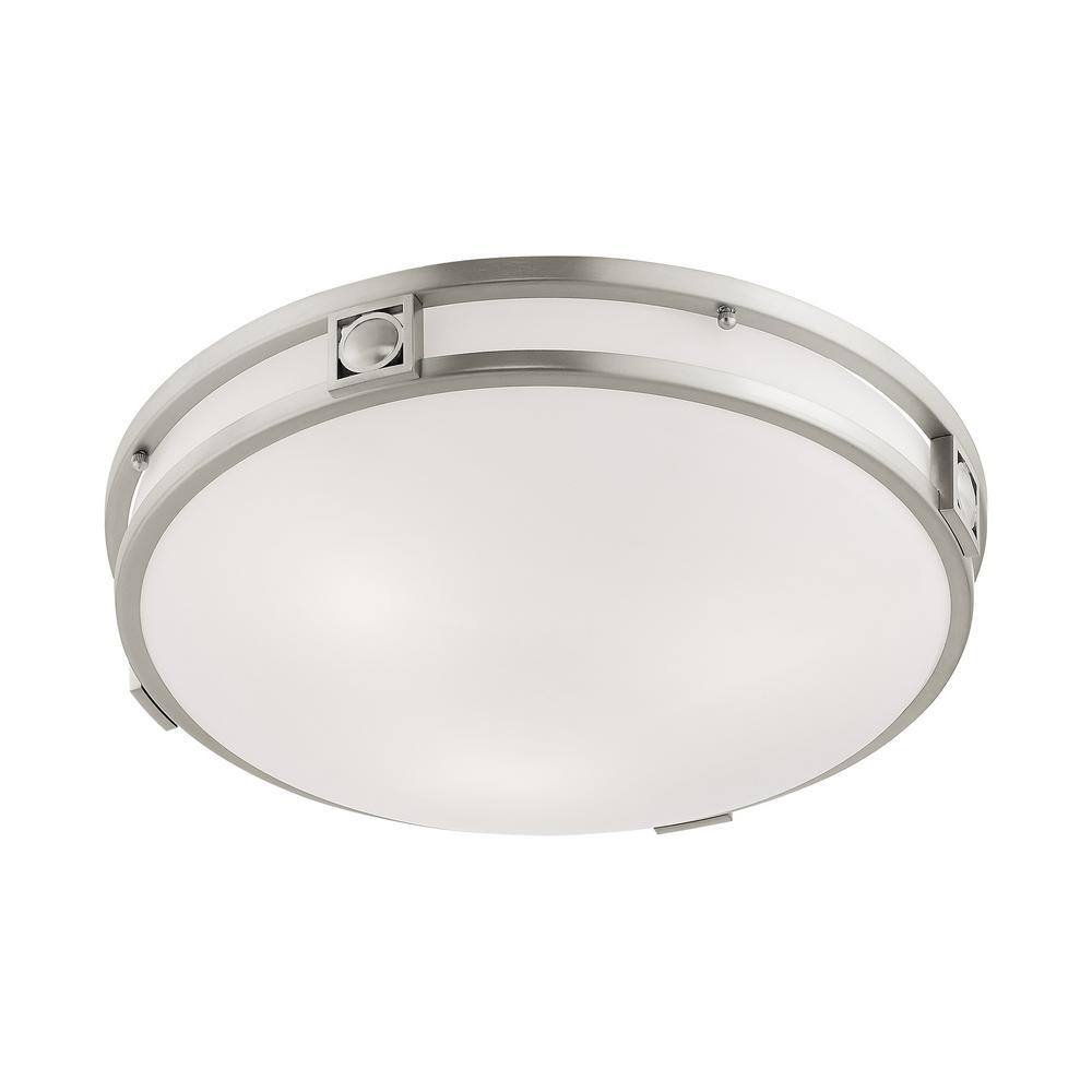 Titania Brushed Nickel 3-Light Flush Mount with Satin White Glass
