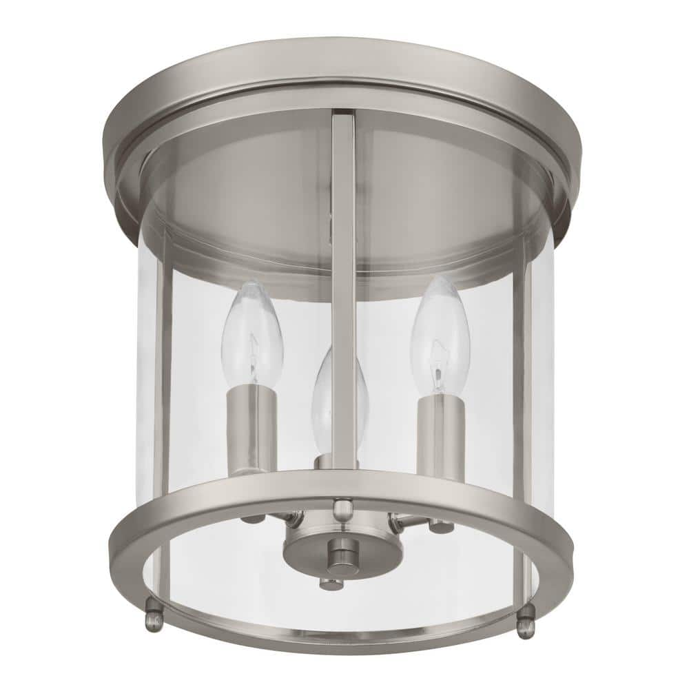 Home Decorators Collection 10 in. 3-Light Polished Nickel Round Modern ...