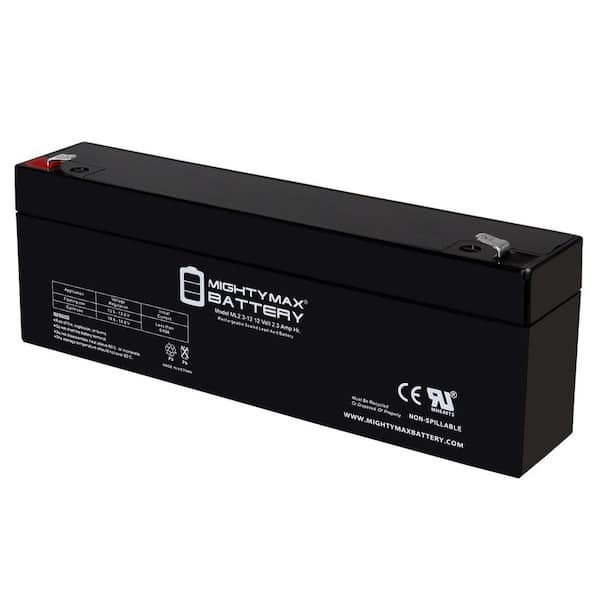 Mighty Max Battery ML2.3-12 - 12 Volt 2.3 AH, F1 Terminal, Rechargeable SLA AGM Battery