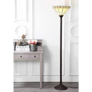 Moore Tiffany-Style 68.57 in. Bronze Torchiere Floor Lamp