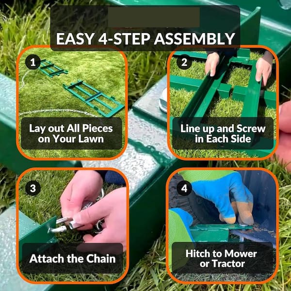 SOSOSHOOT Heavy Duty Drag Harrow – 2-in-1 Toothed Grader For Driveways, ATV/UTV/Tractor Compatible