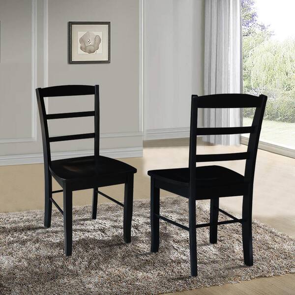 International Concepts Madrid Black Wood Dining Chair (Set of 2