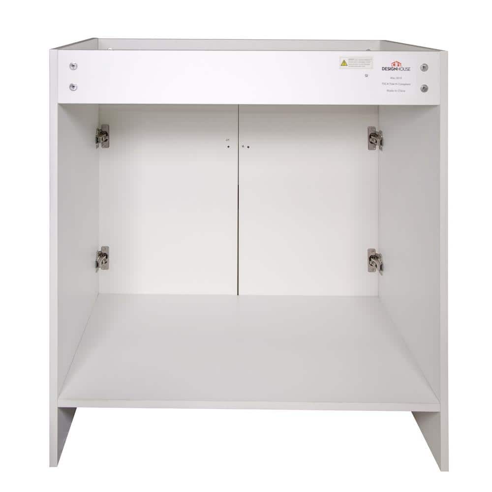 Wyndham 30" White MDF Freestanding Bathroom Vanity Cabinet