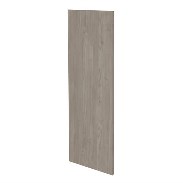 Cambridge Grey Nordic Slab Style Wall Kitchen Cabinet End Panel (12 in W x 0.75 in D x 42 in H)
