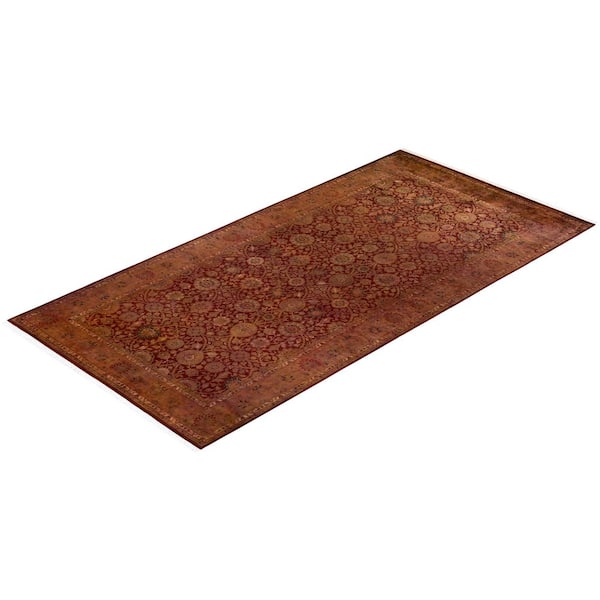 Overdyed Gold 6 x 12 Wool Indoor Area Rug