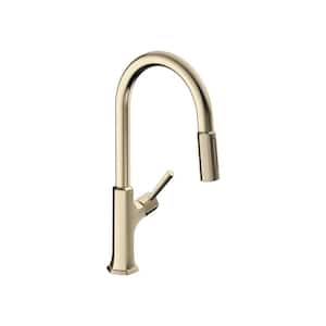 Locarno Single-Handle Pull Down Sprayer Kitchen Faucet in Polished Nickel