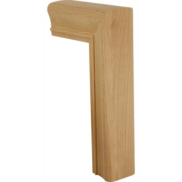 EVERMARK Stair Parts 7799 Unfinished Red Oak Straight 2-Rise Gooseneck No Cap Handrail Fitting