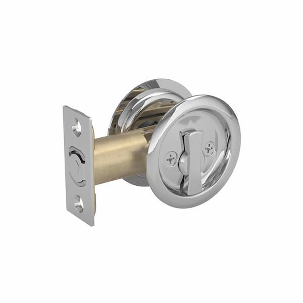 Onward 2-7/16 in. (62 mm) Chrome Round Privacy Pocket Door Pull